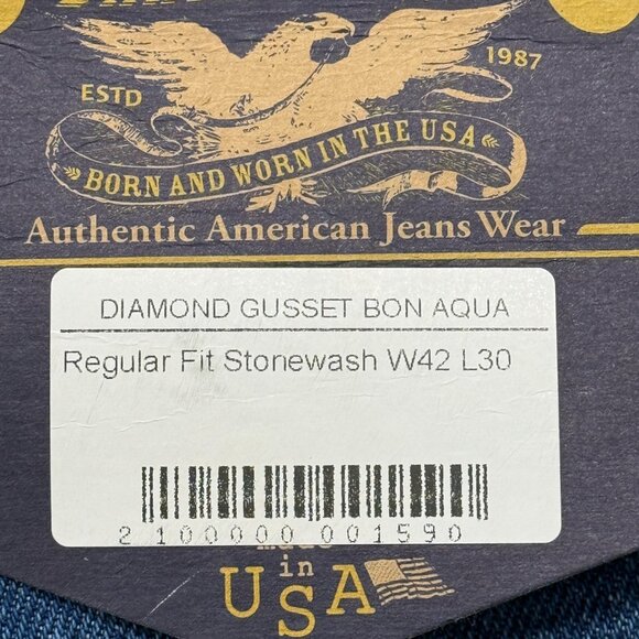 Diamond Gusset Blue Jeans Mens 42 x 30 NWT Stonewash Regular Western Denim USA - Picture 15 of 16